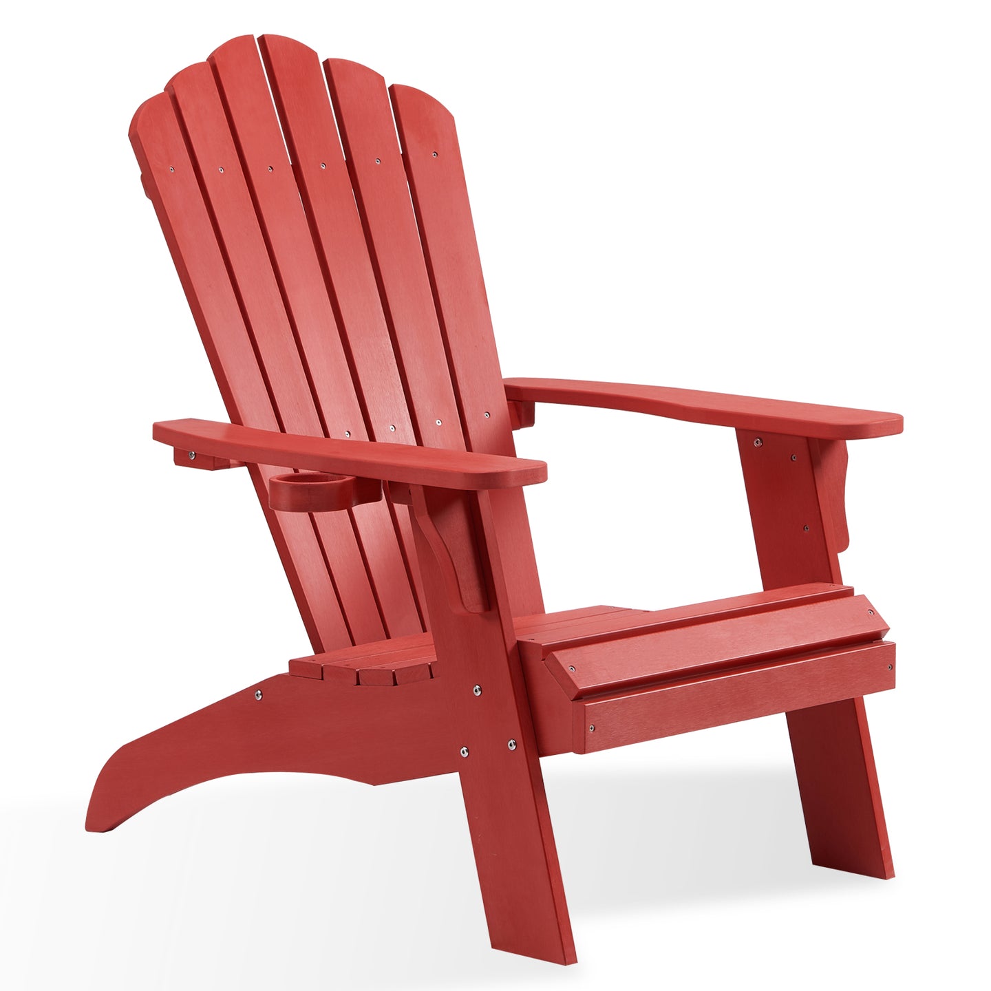 Psilvam Adirondack Chair, Oversized Poly Lumber Fire Pit Chair with Cup Holder, 350Lbs Support Patio Chairs for Garden, Weather Resistant Outdoors Seating, Relaxing Gift for Father & Mother